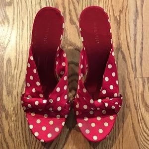 Nine West Red Polka Dot Wedges